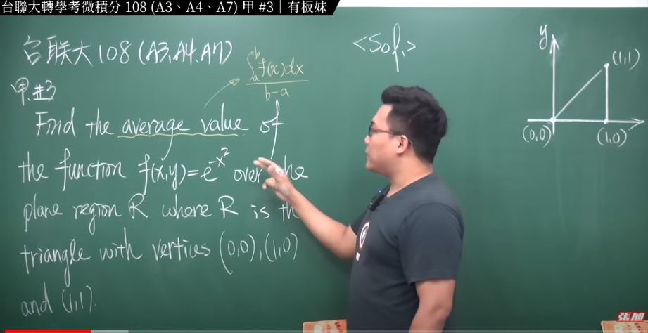 台湾数学补教名师张旭常常会找来辣妹当板妹。 (图:张旭YouTube )